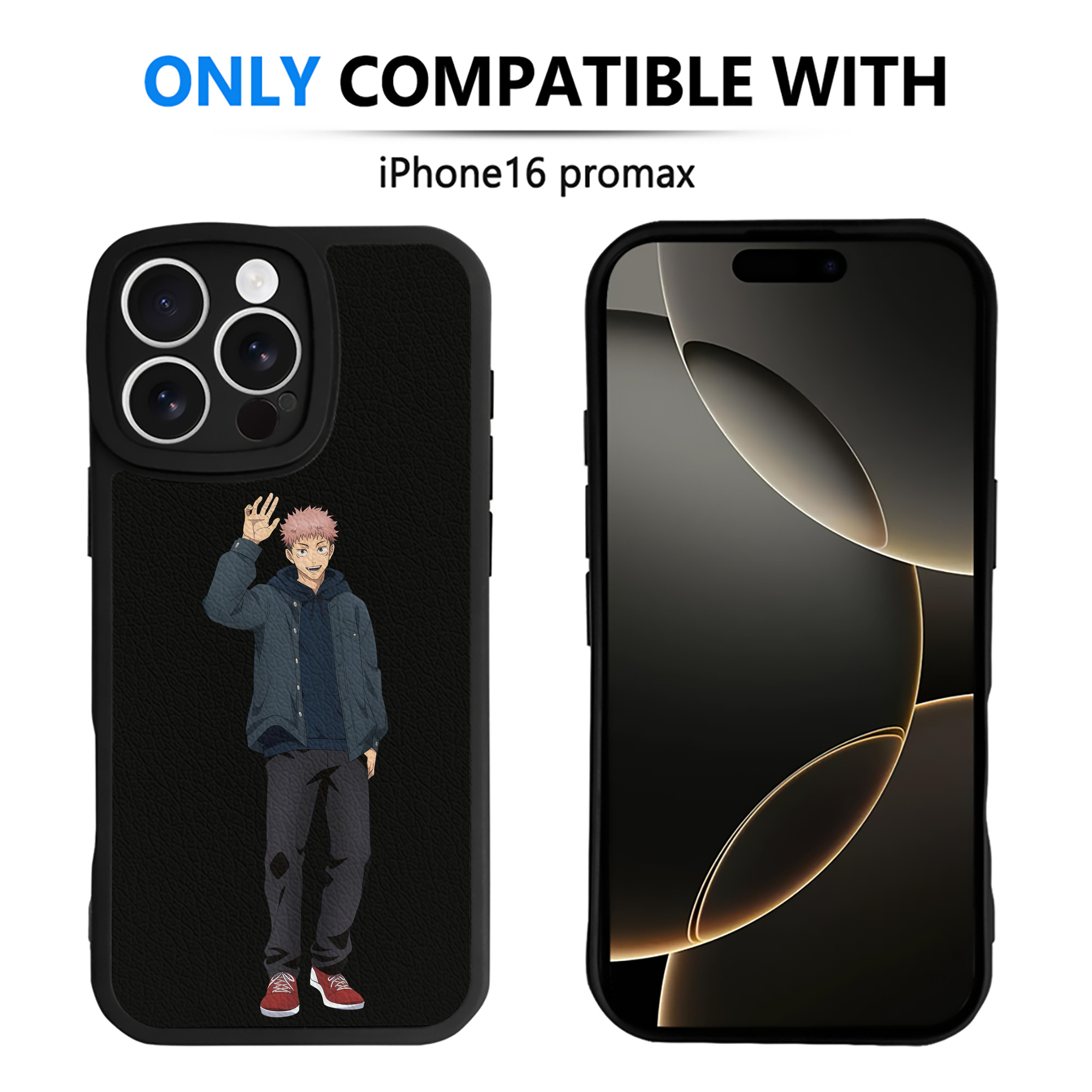 （画像用） 呪術廻戦 Jujutsu Kaisen 【iPhone 16シリーズ対応】シリコンスマホケース（レザー調） 材質：シリコン
